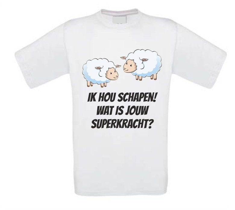 Ik hou schapen! Wat is jouw superkracht T-shirt