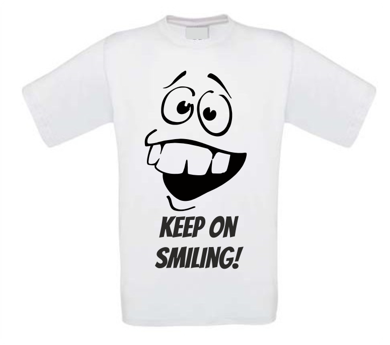 keep on smiling lachend gezicht T-shirt