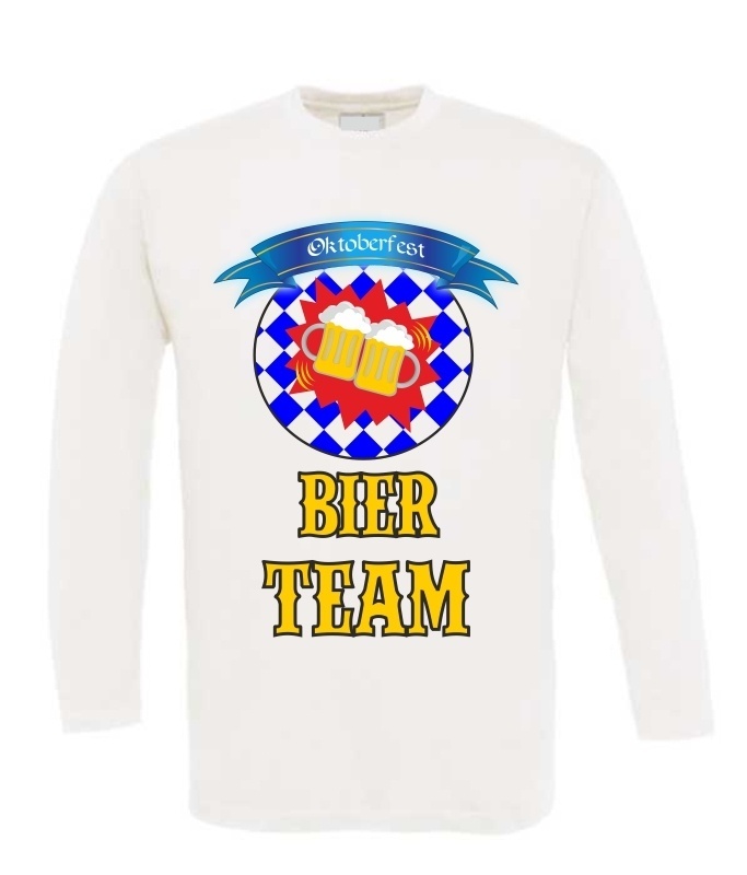 Oktoberfest bier team T-shirt lange mouw