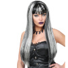 foto 5 Pruik vampier dames zwart wit lang haar
