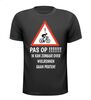 T-shirt Pas op! Ik kan zomaar over wielrennen gaan praten!
