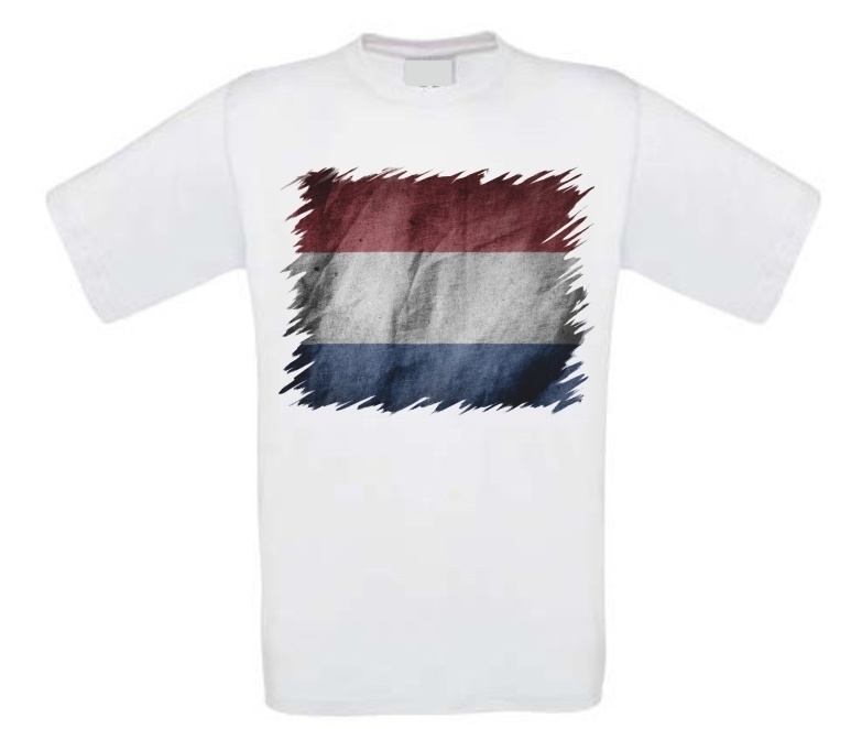 Vintage look Nederlandse vlag t-shirt