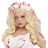 foto 2 Witte bruidsluier met bloed halloween
