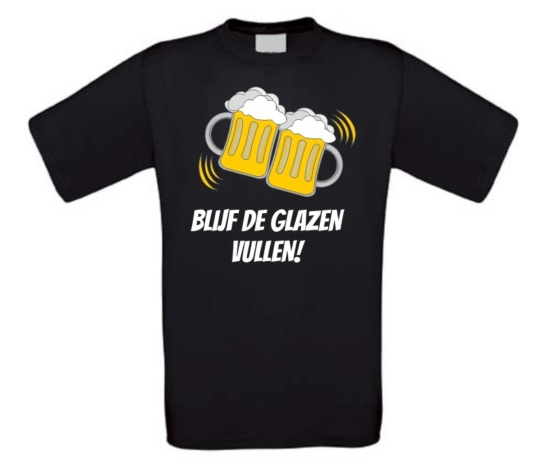 Blijf de glazen vullen bier T-shirt