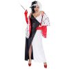 Cruella de vill kostuum zwart wit