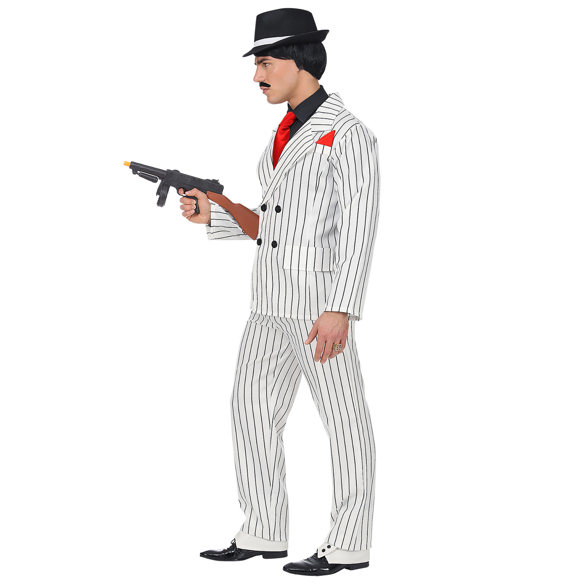 schors Leugen fenomeen Gangster kostuum Wit met zwarte streepjes Al Capone