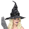 foto 3 Hoge zwarte luxe punt heksenhoed met spinnen 