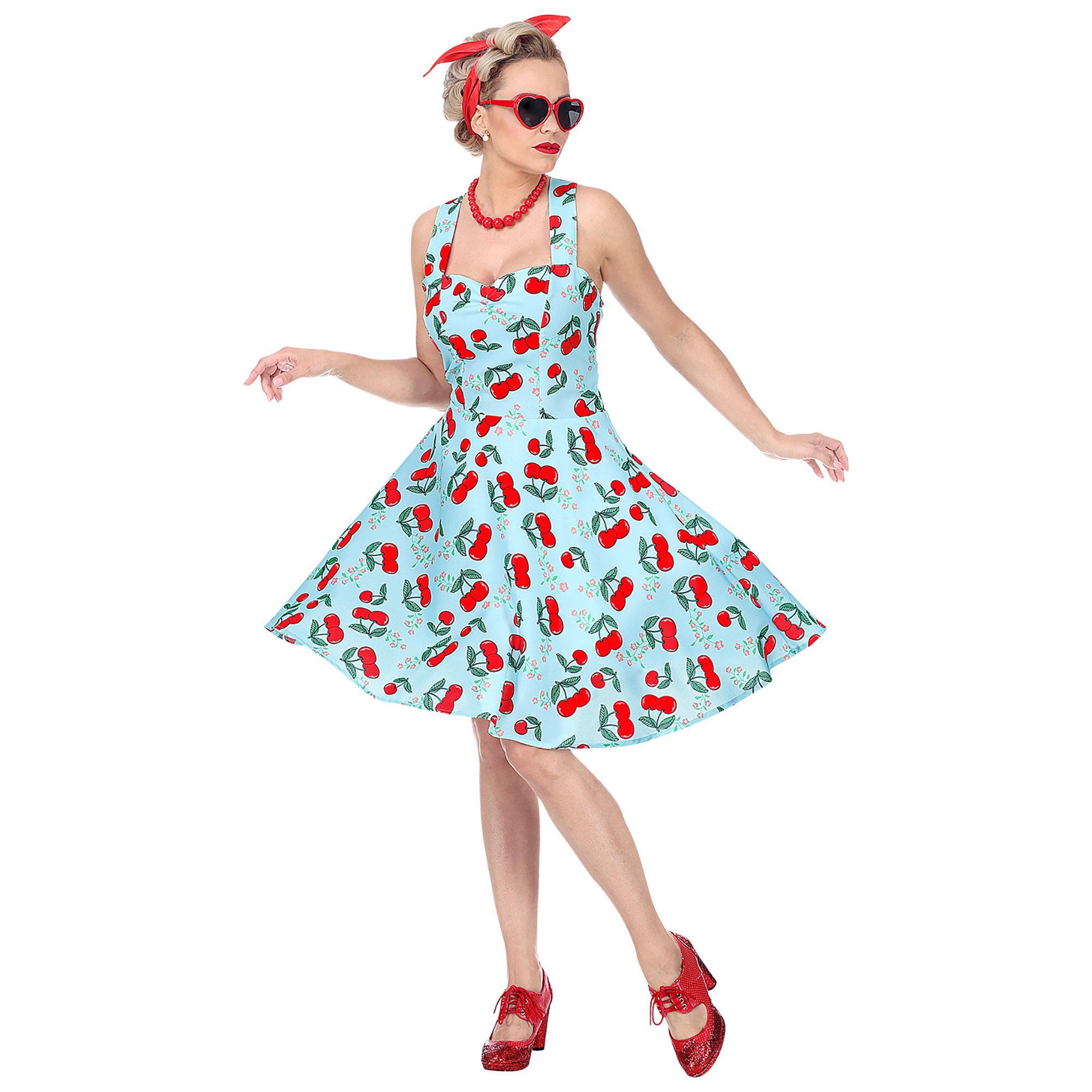 Leuke kersen jurk cherry  50e jaren dames