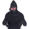 foto 4 Masker beul met zwarte kap en lichtgevende rode ogen