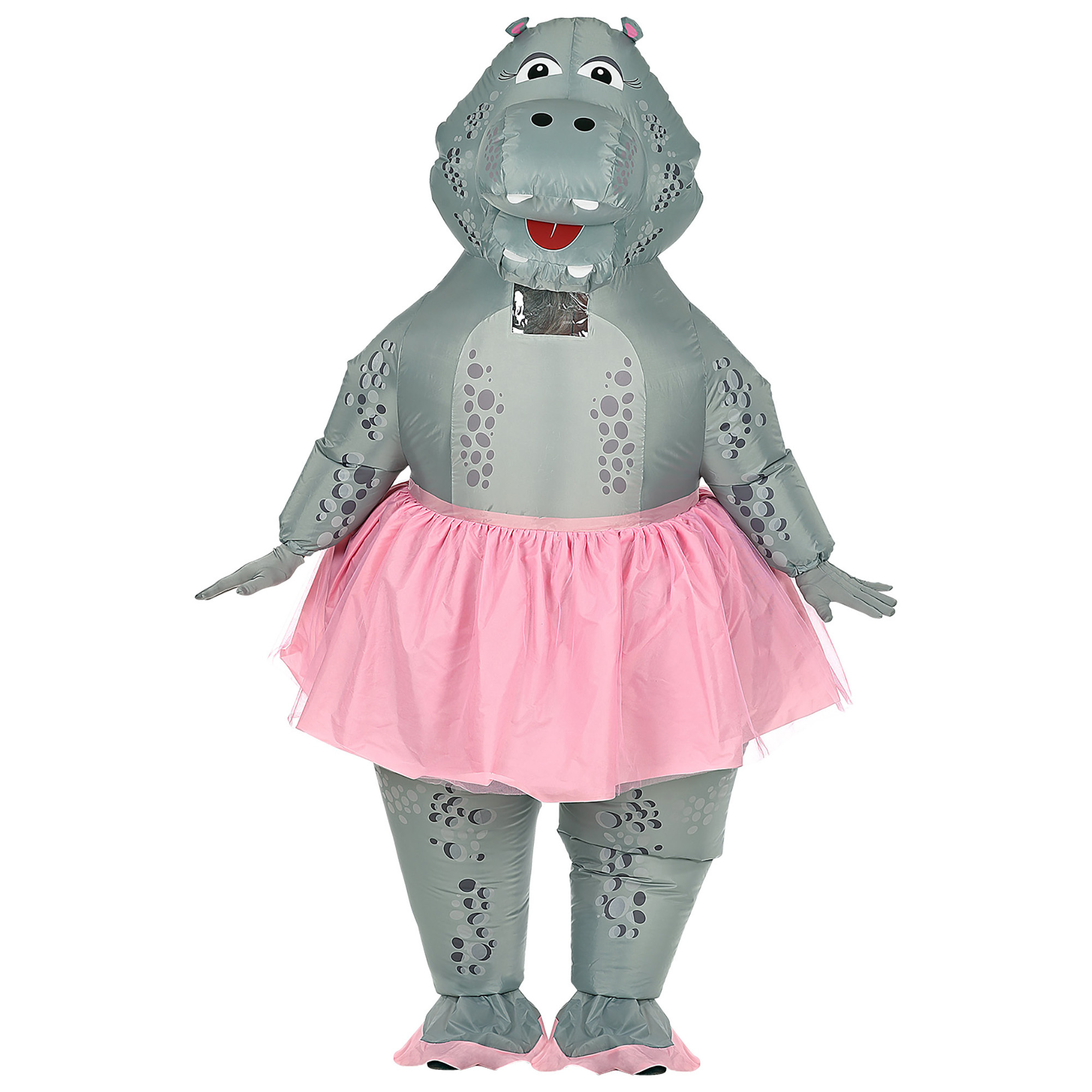 Nijlpaard kostuum opblaasbaar zware ballerina