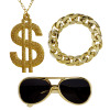 Rapper set goud zonnebril ketting en armband voor een echte ster