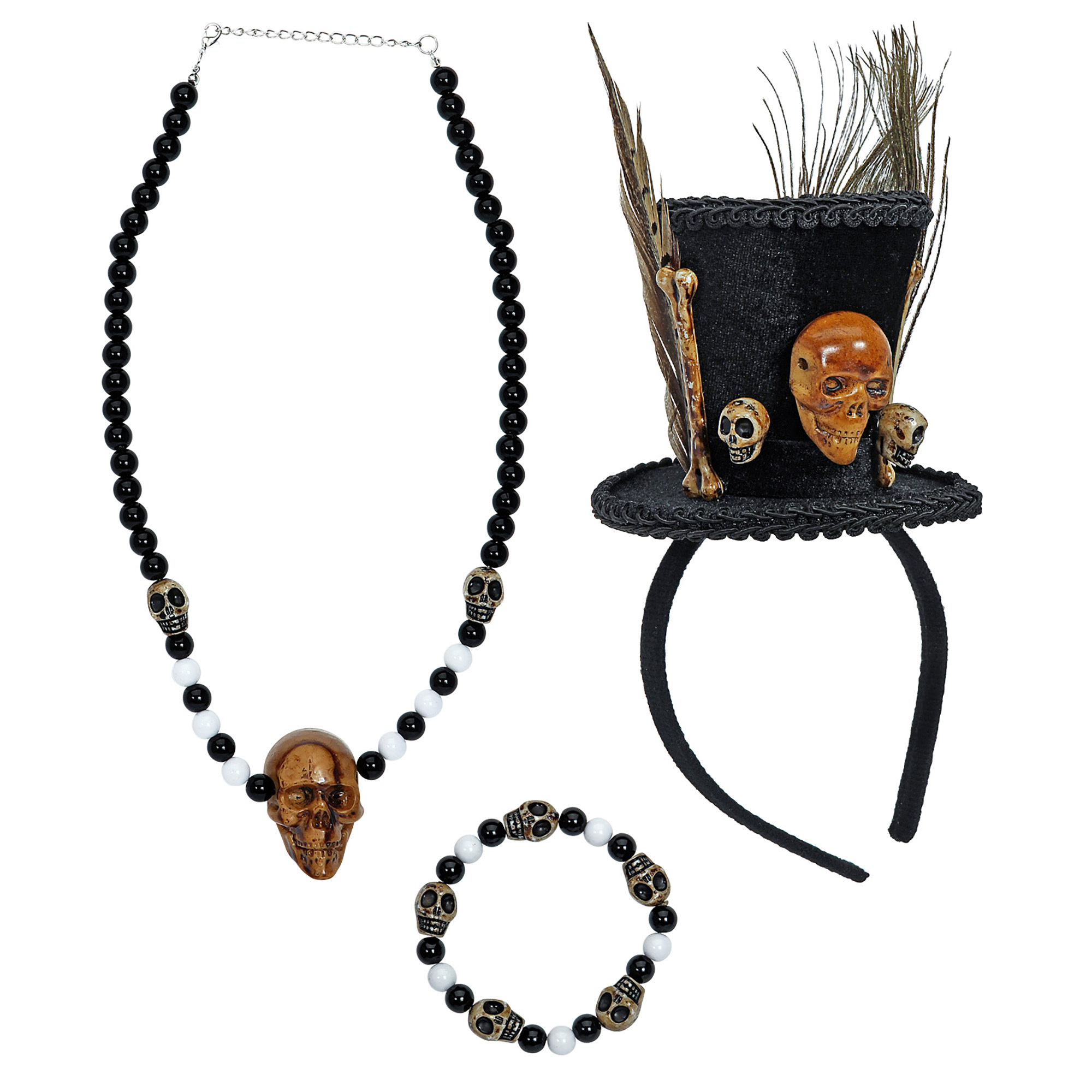 Voodoo priester set Ketting hoed en armband