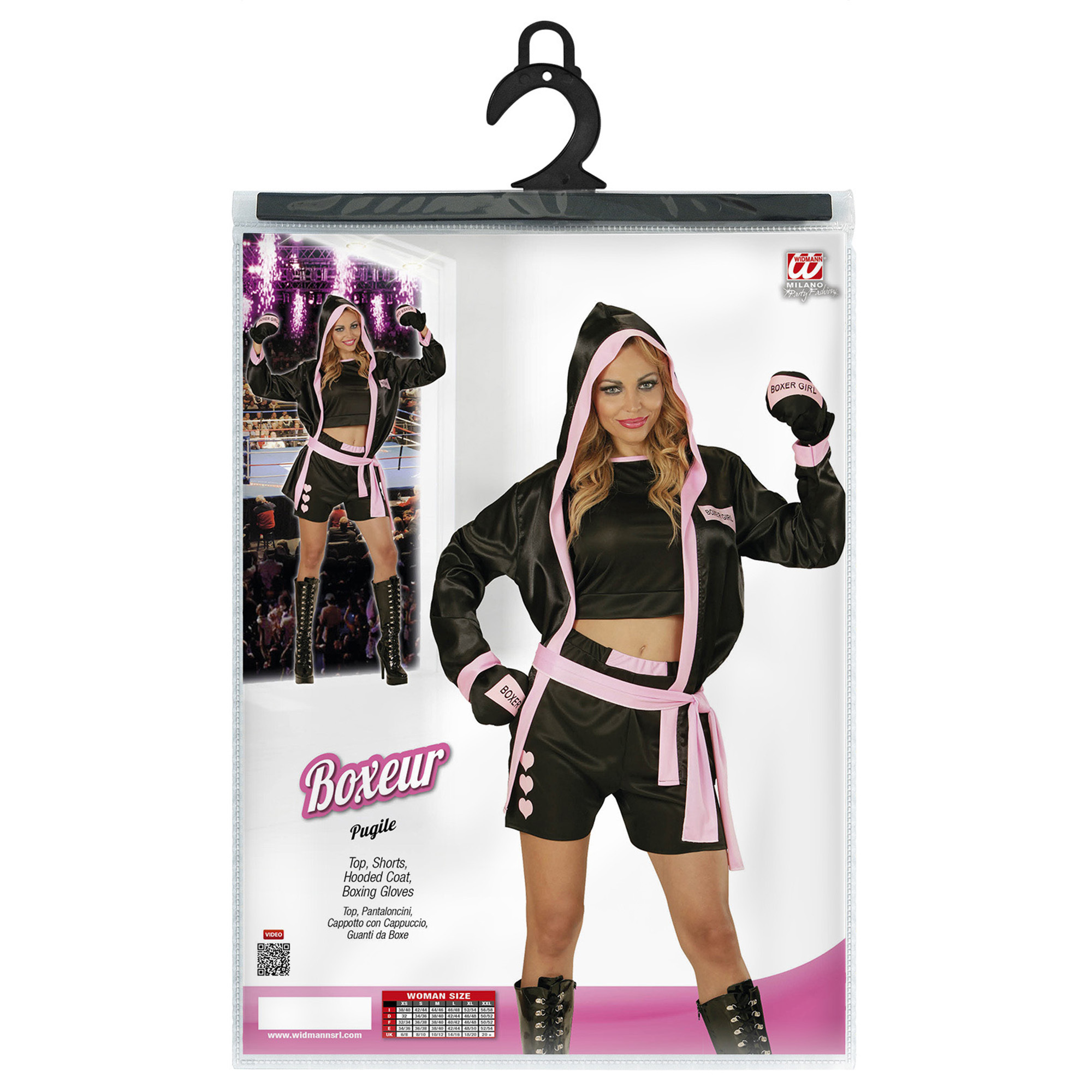 Voorbeeld Mus concert Dames boxer boks kostuum met bokshandschoenen