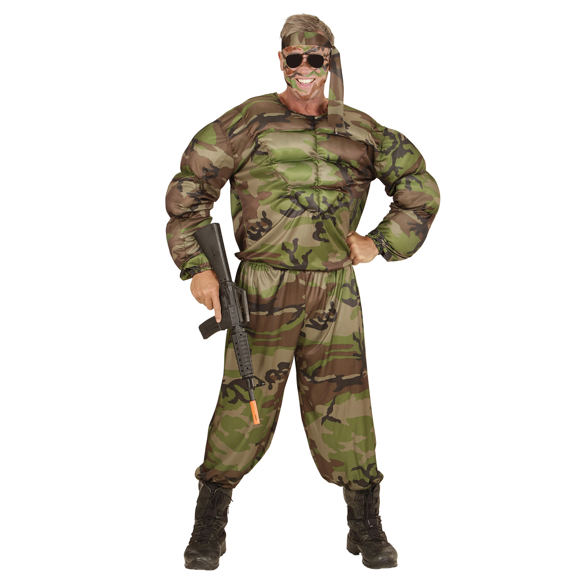 Gespierd camouflage soldaten kostuum leger