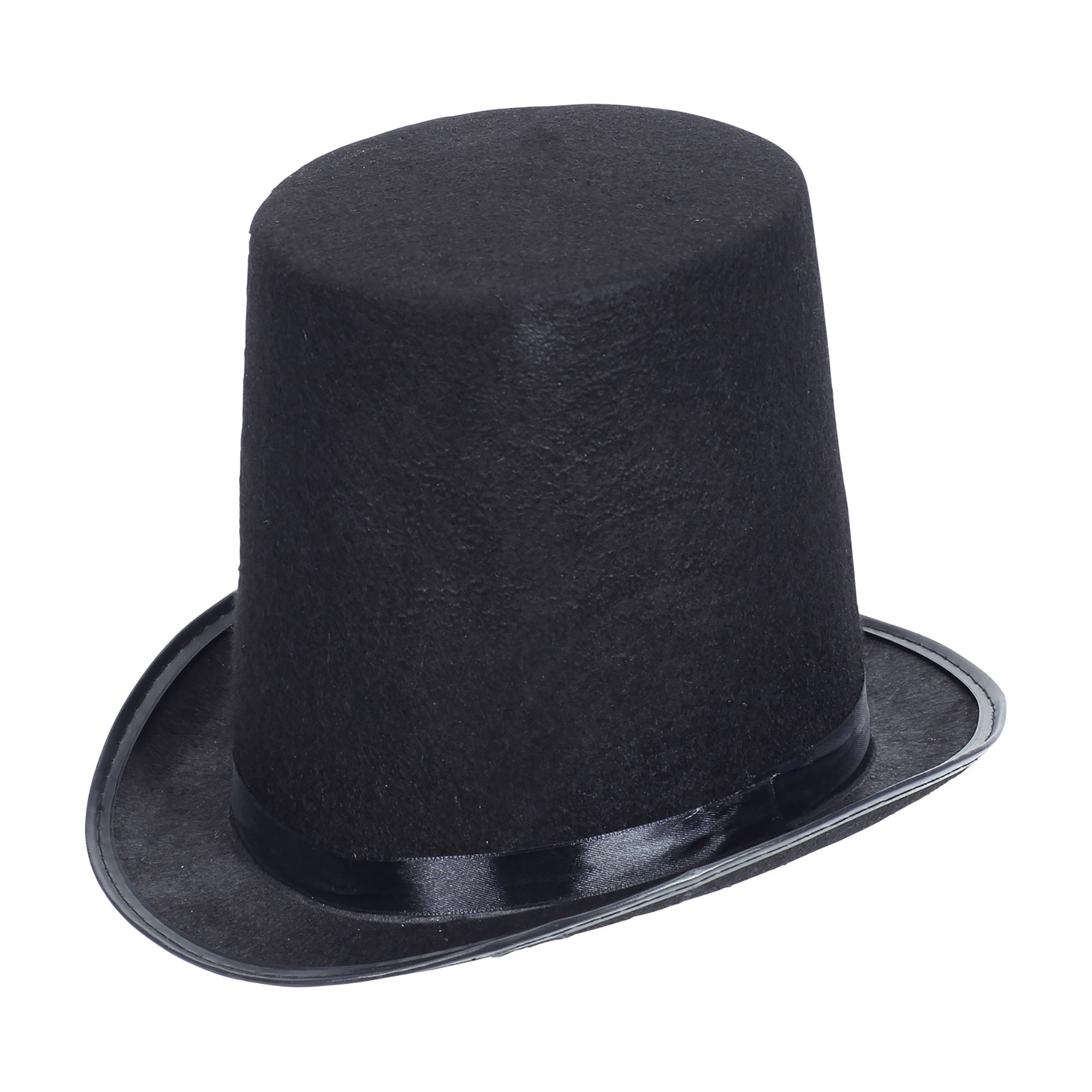 Hele hoge hoed vilt zwart 20 cm