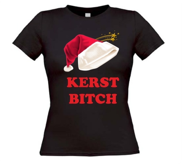 Kerst bitch T-shirt dames
