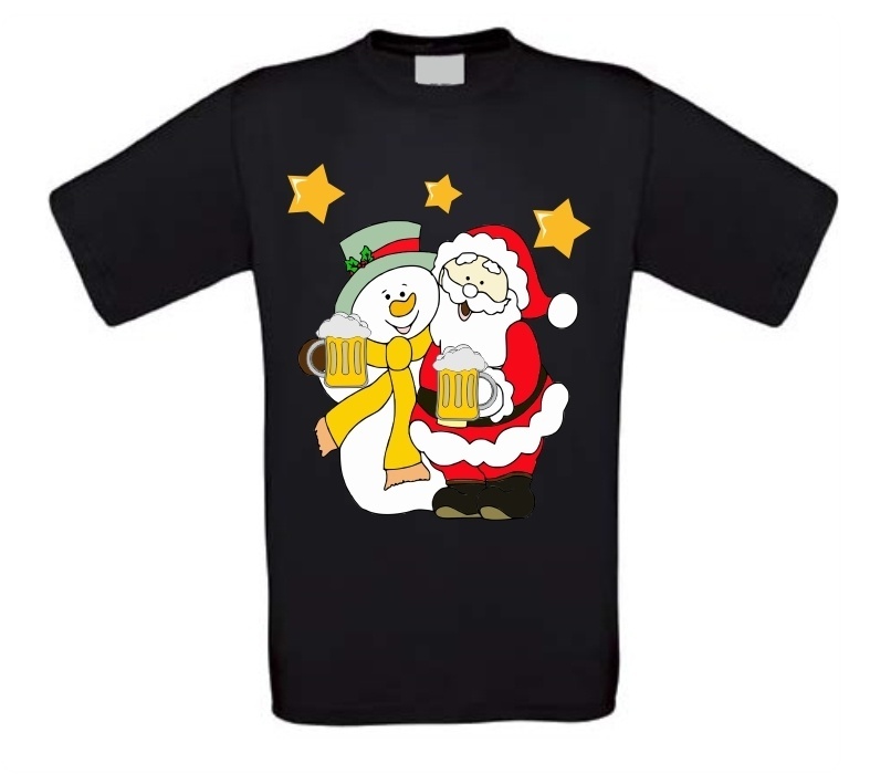 kerstman sneeuwpop met bier in de hand T-shirt