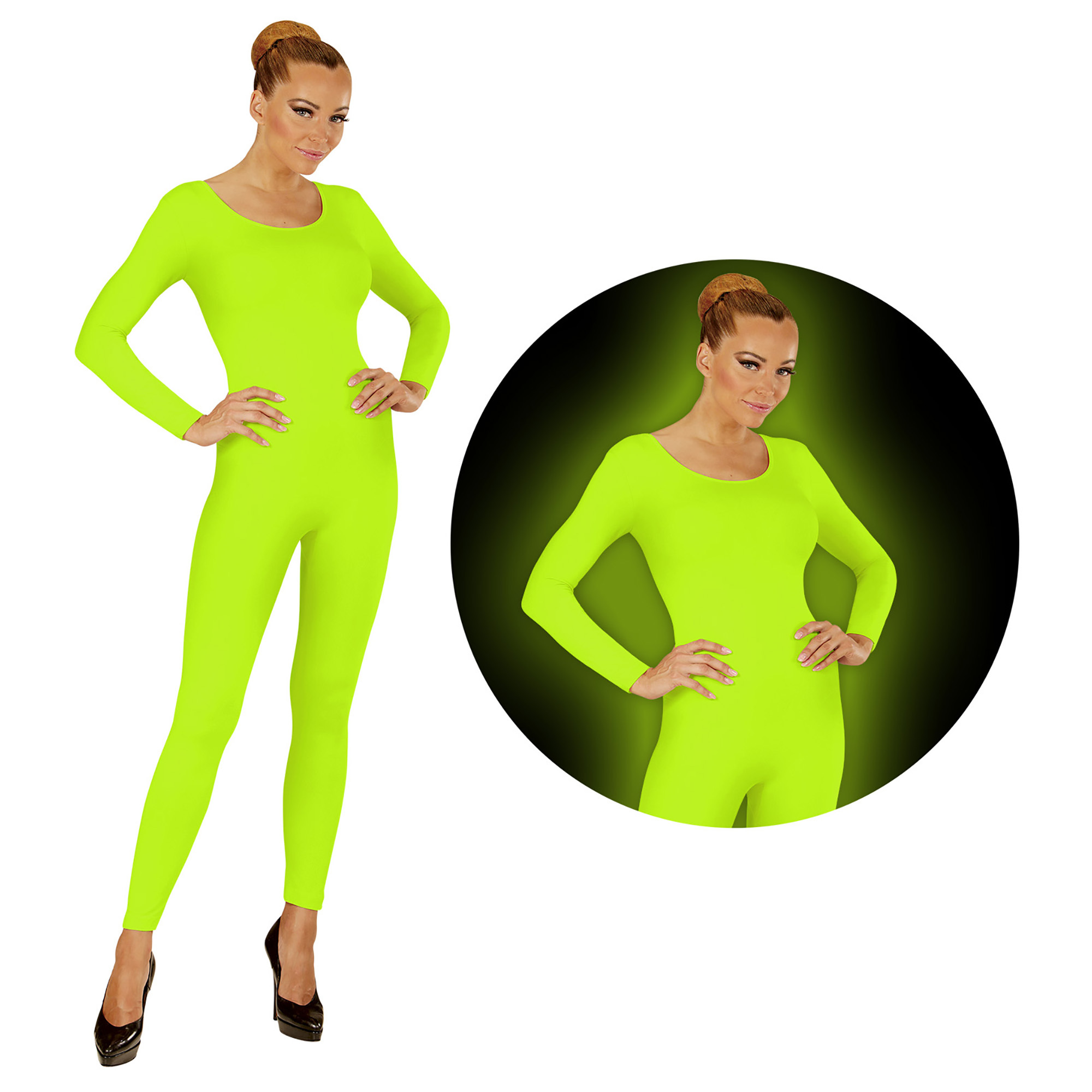 Neon groen bodysuit volwassen