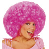 Neon roze disco pruik afro roze