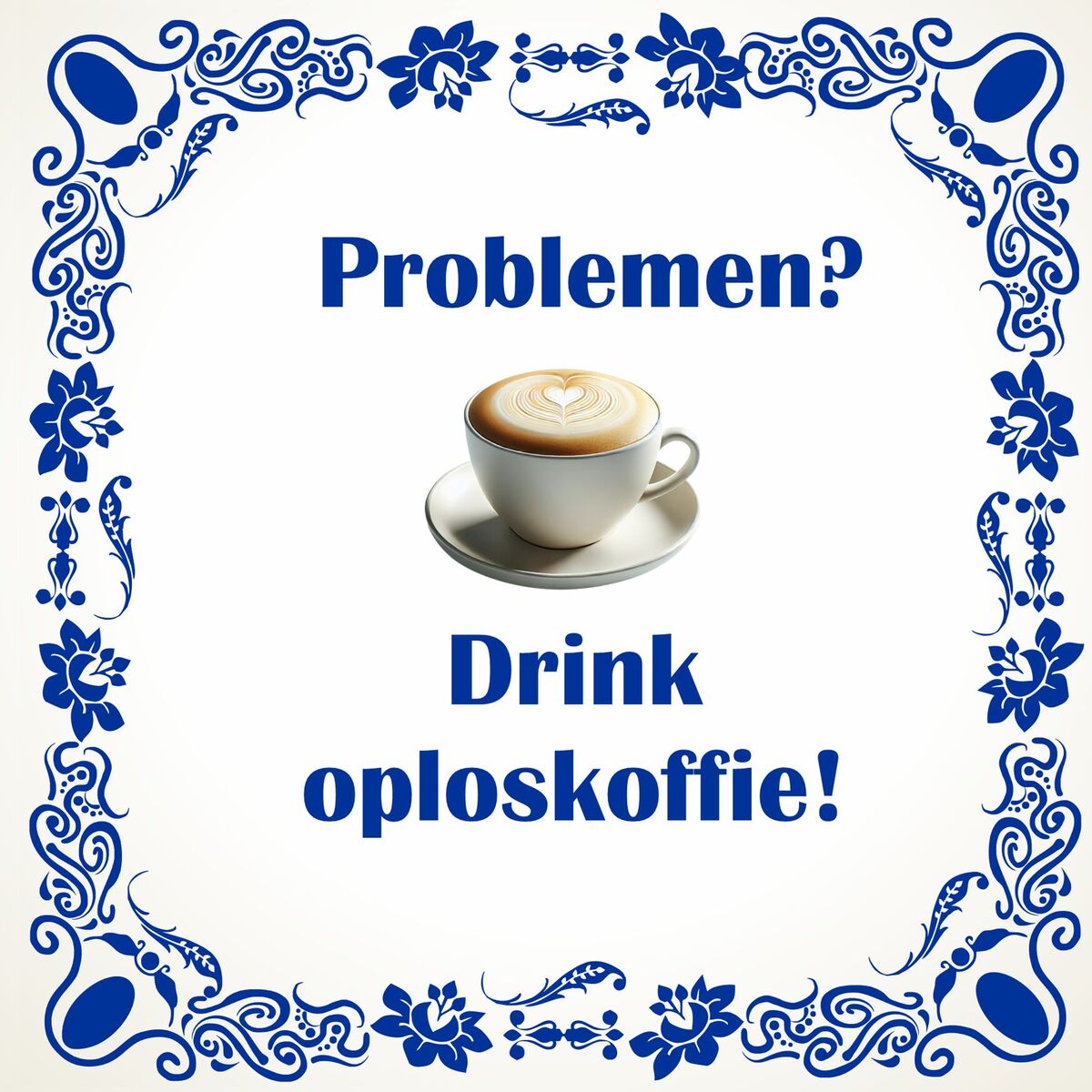 Problemen drink oploskoffie spreuken tegel