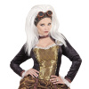 foto 3 Steampunk pruik wit lang haar met stofbril