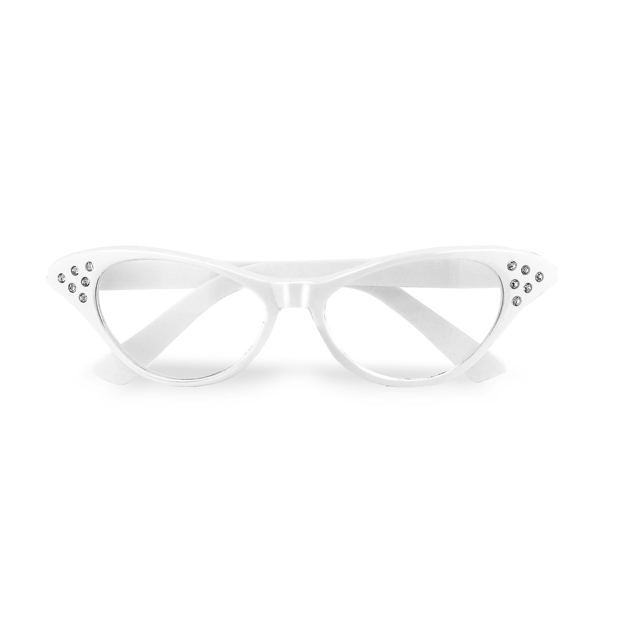 Witte bril met strass 50e jaren