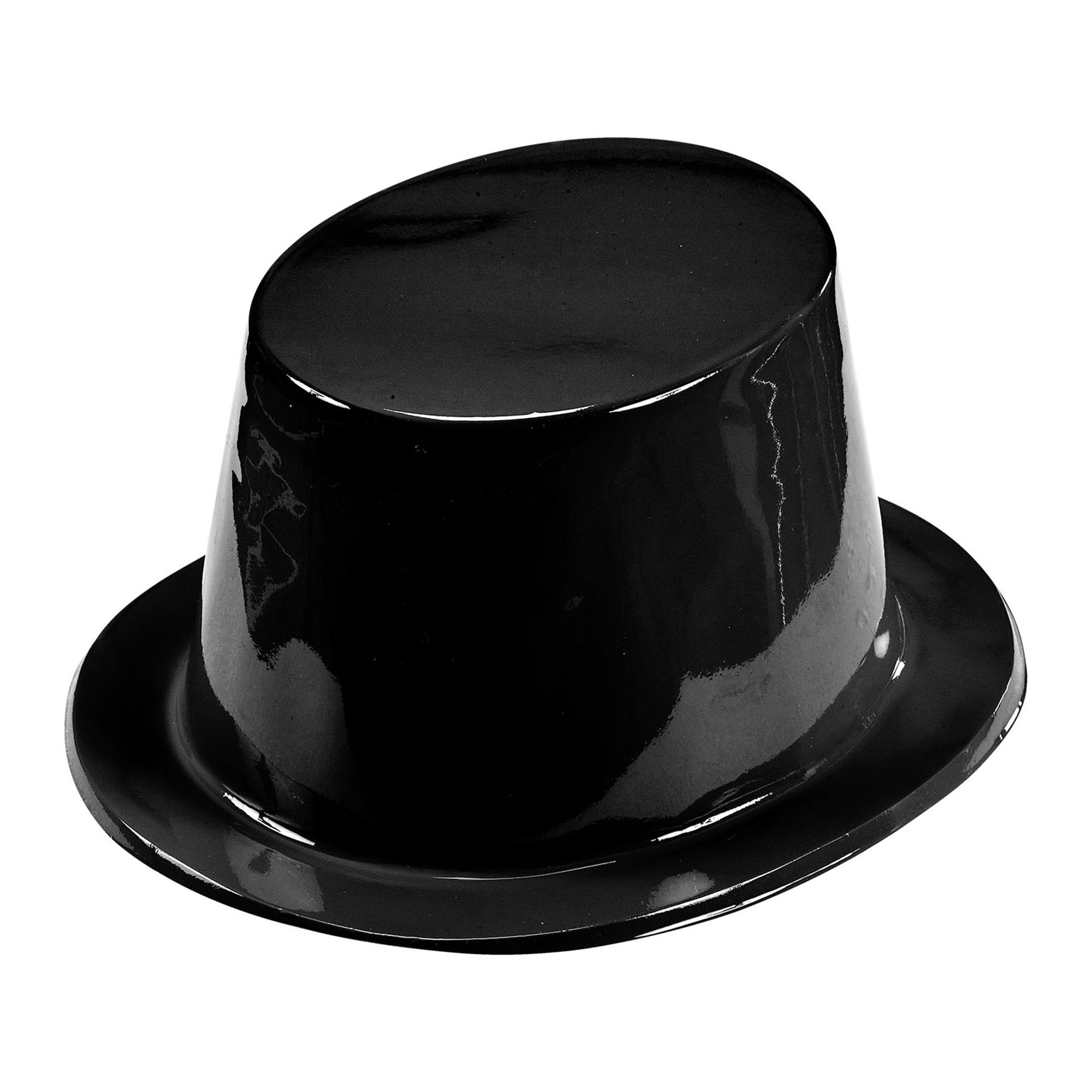 Zwarte plastic hoge hoed volwassen