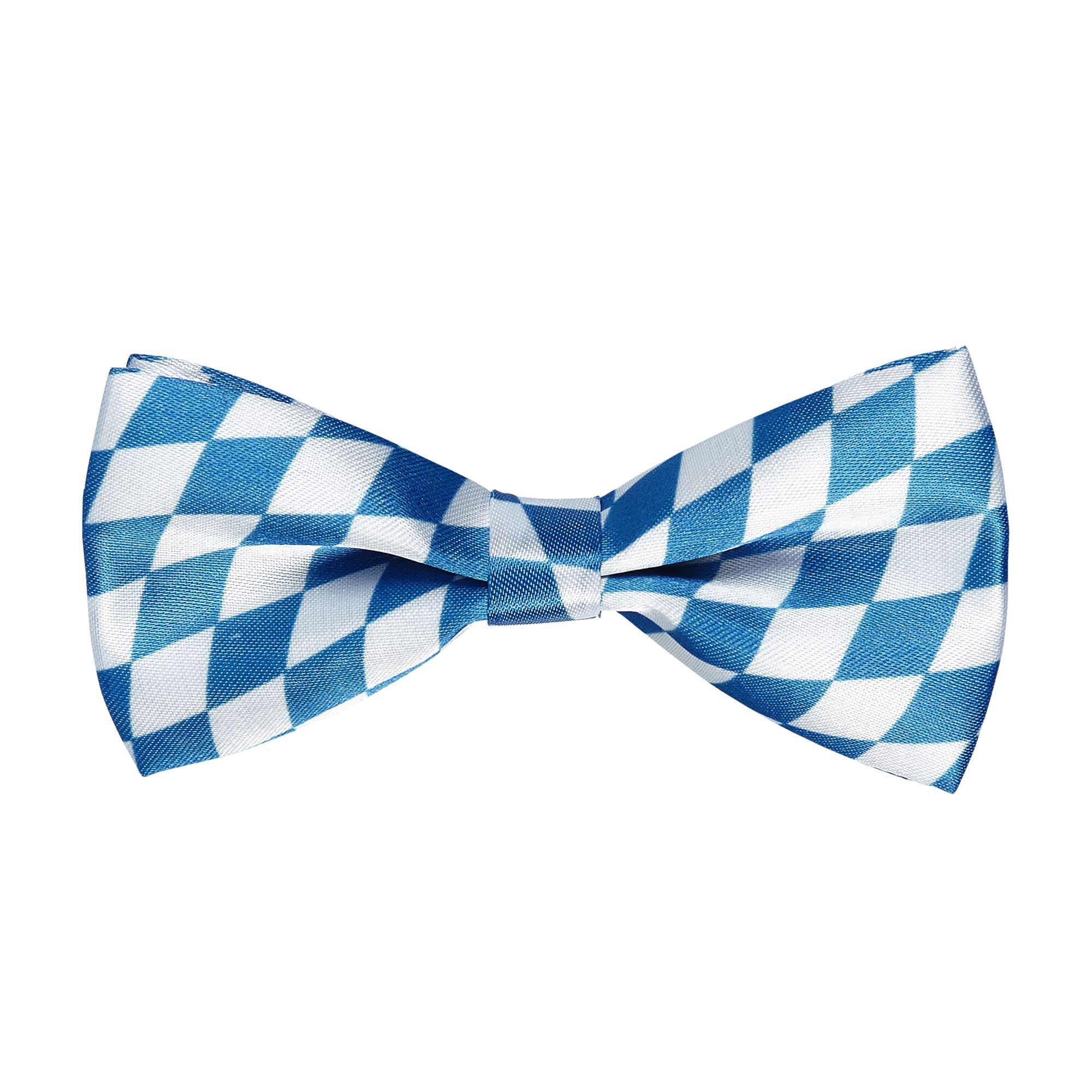 Beierse oktoberfest strikje blauw wit geblokt