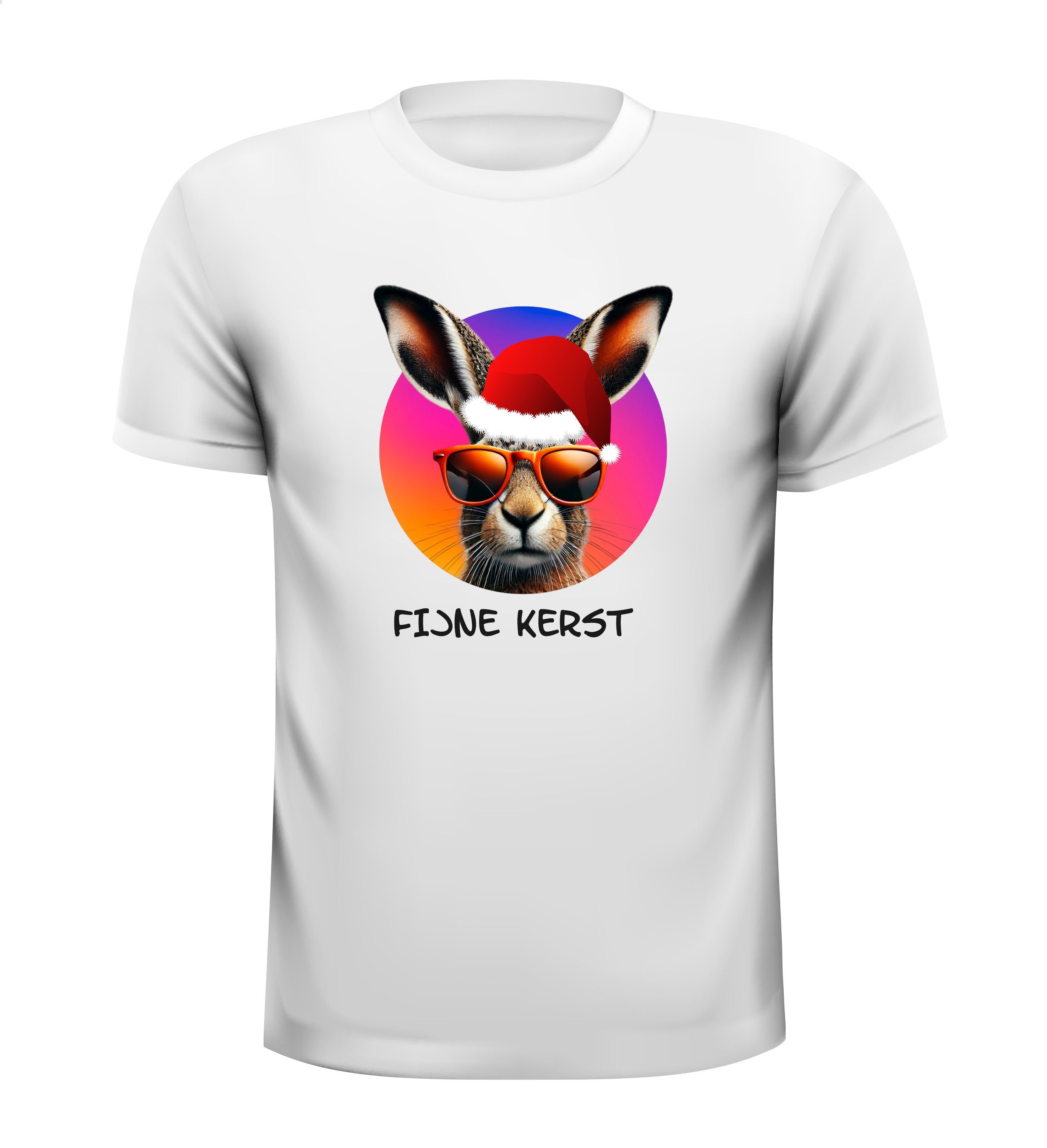 Fijne kerst konijnen T-shirt