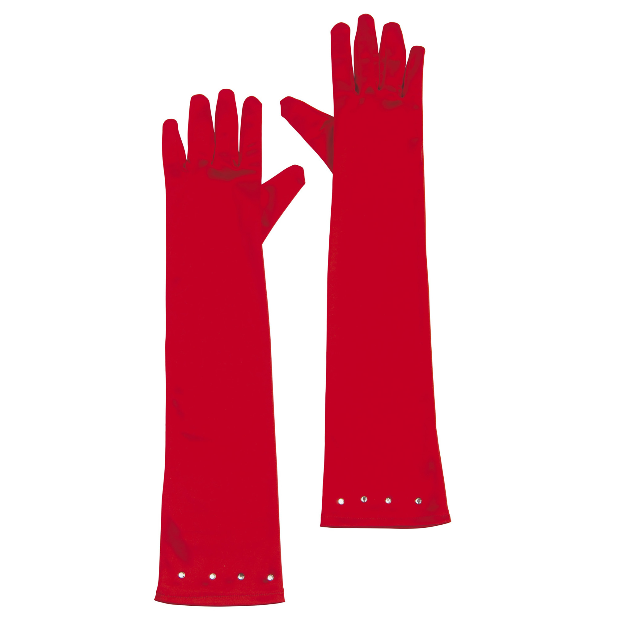 Glamour satijnen handschoenen rood kind 