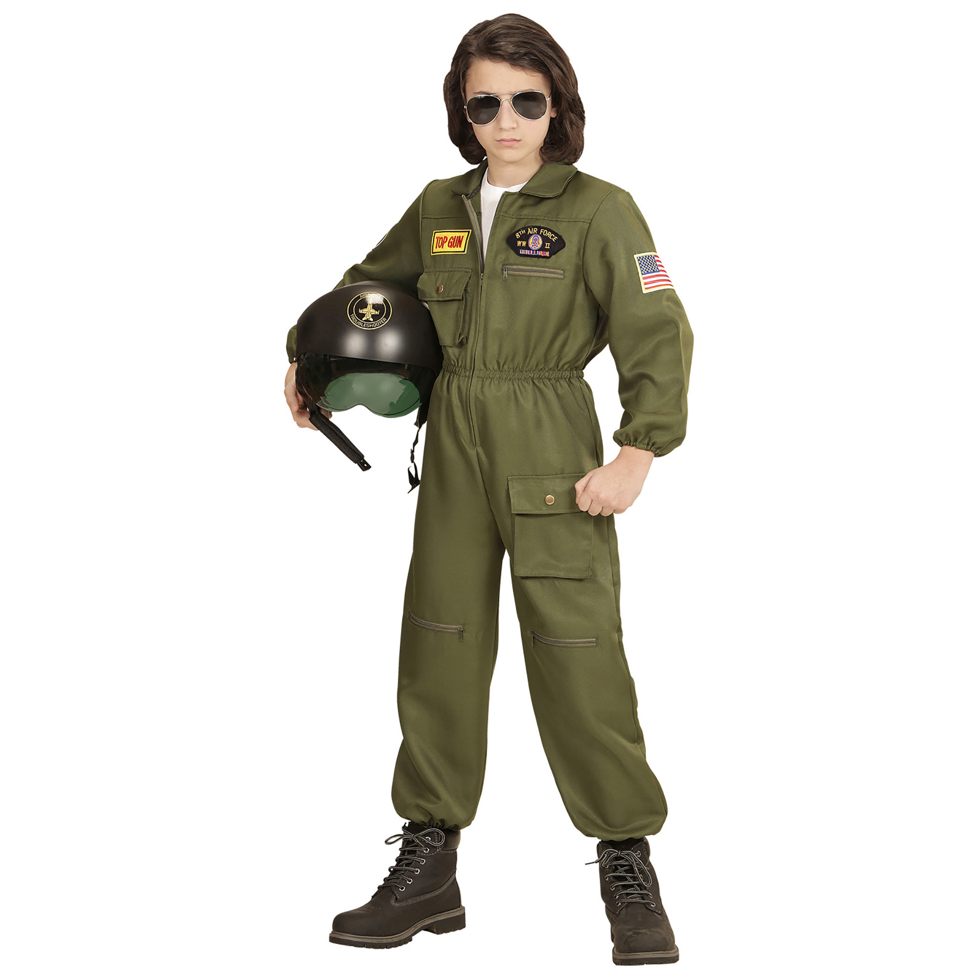 Groen straaljager kostuum voor kinderen