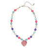 foto 2 Ketting kind met gekleurde bedeltjes en roze hart