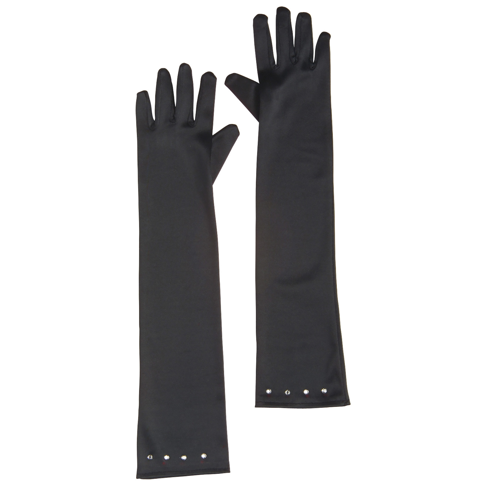 Stijlvolle glamour handschoenen zwart satijn kind