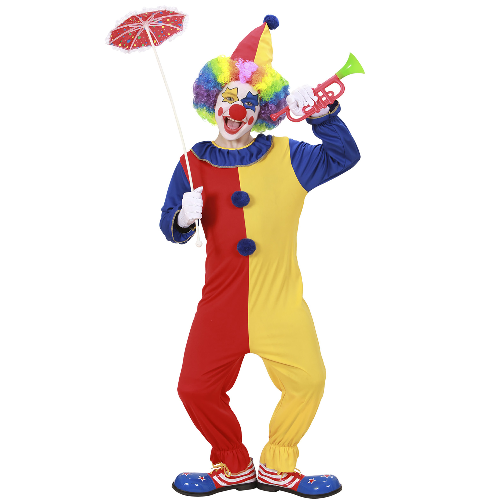 Vrolijke blije clown kind kostuum 