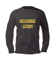 Helemaal goud! longsleeve met glitter goude tekst Helemaal goud! longsleeve met glitter goude tekst