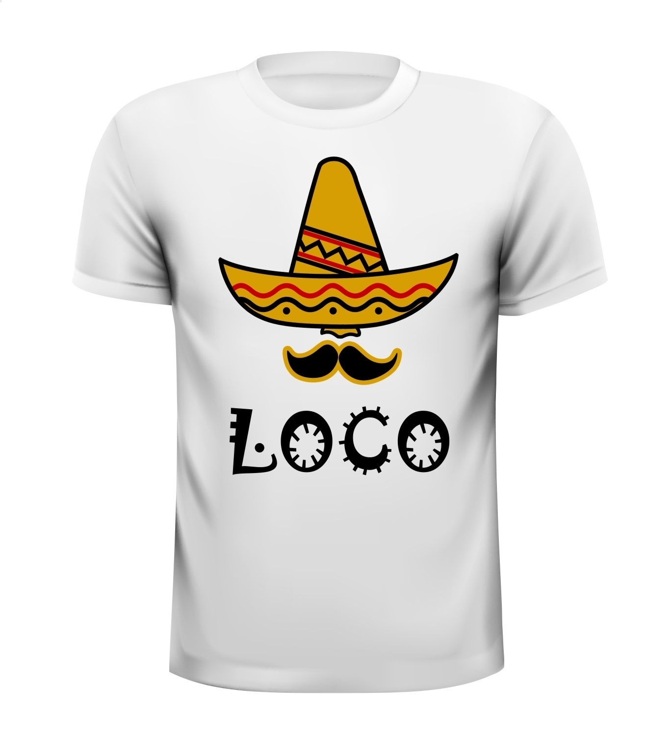 loco gek geinig t-shirt sombrero snor spaans mexicaans shirt