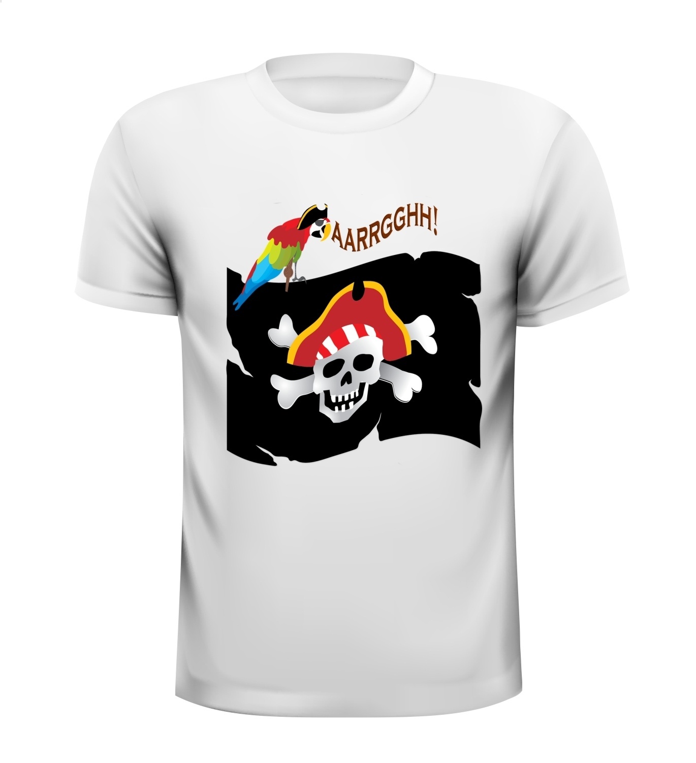 piratenvlag met piraat doodshoofd papegaai shirt