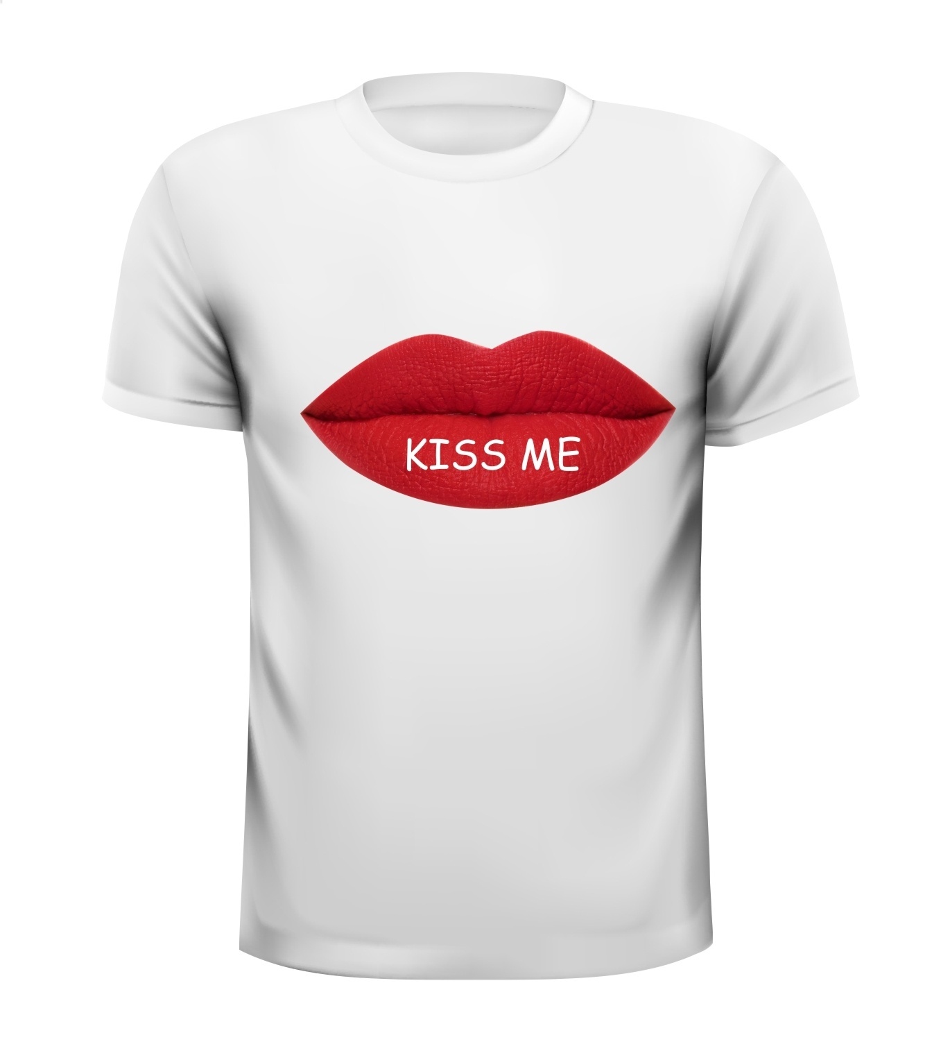Rode lippen lippenstift kiss me shirt valentijn