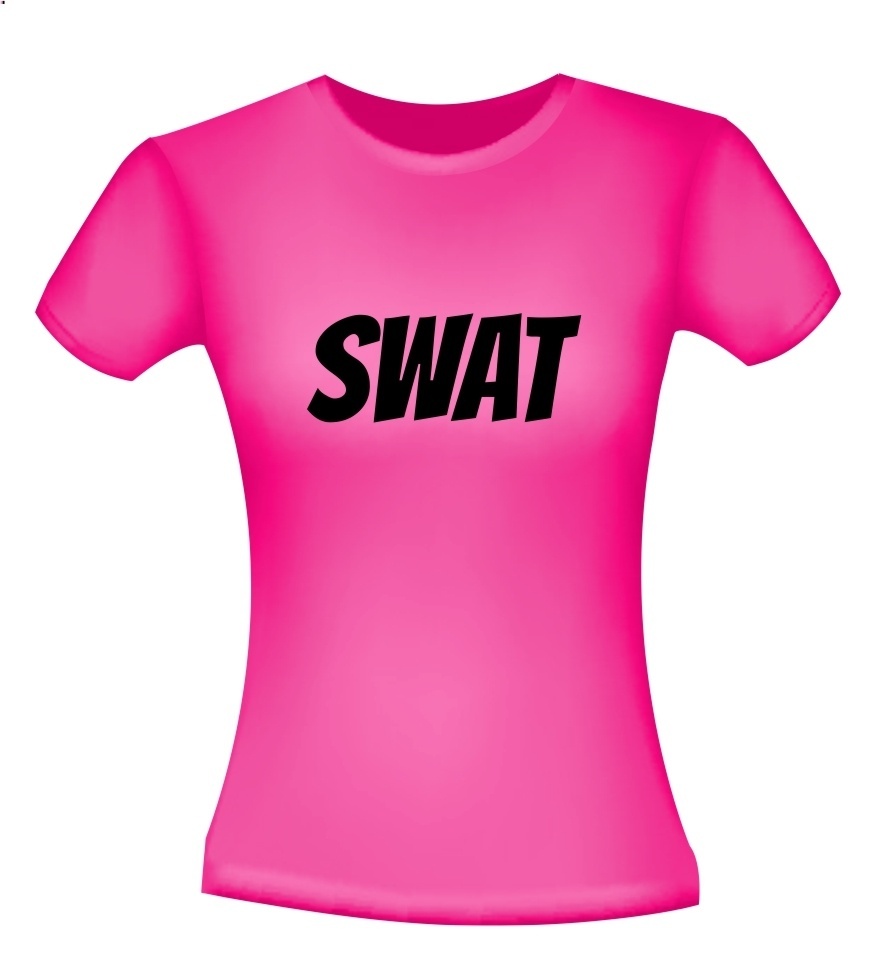 Swat roze dames shirt voor carnaval