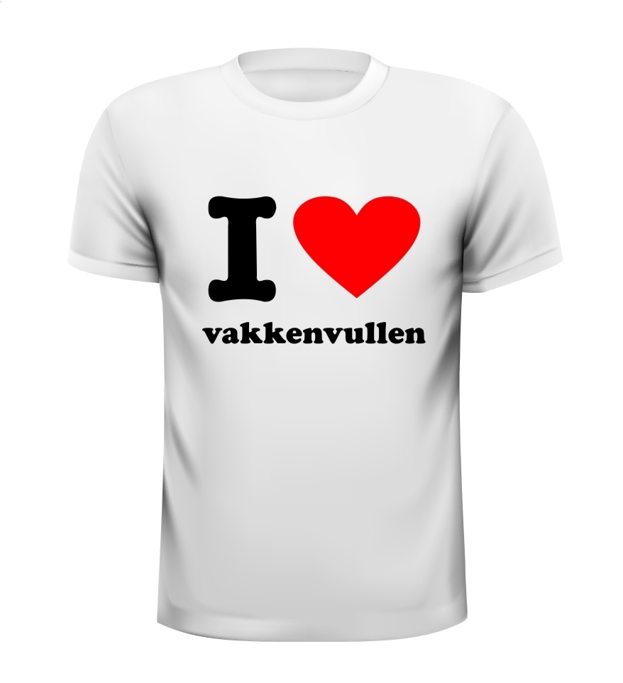 T-shirt i love vakkenvullen hou van bijbaantje vakkenvullers