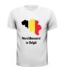 wereldberoemd in belgie t-shirt truitje grappig gek kleuren vlag belgie contouren plattegrond