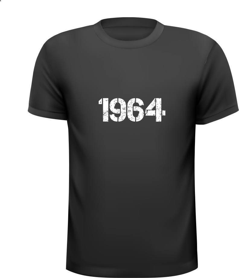 Fun shirt met vintage cijfers geboortejaar jaartal 1964