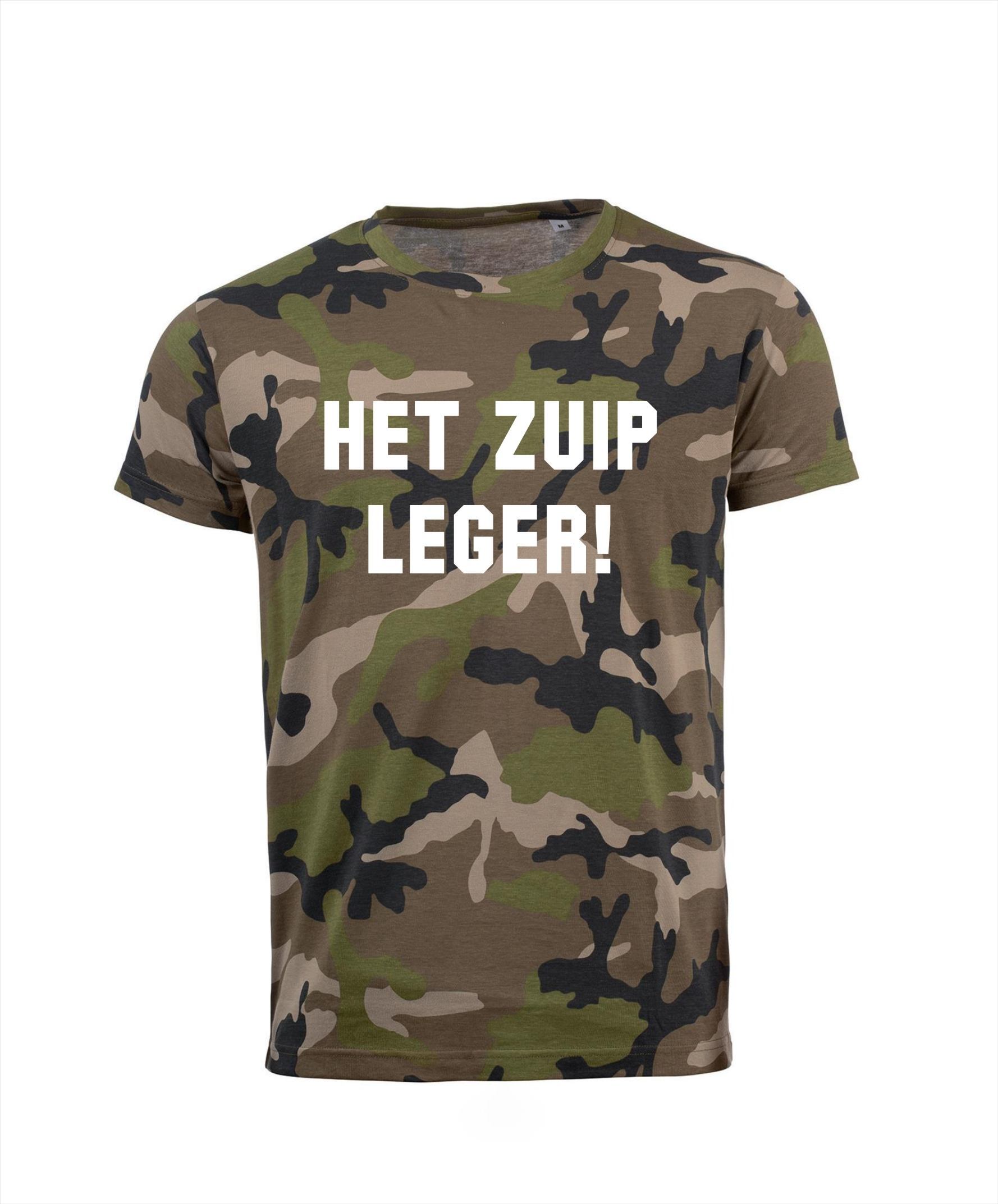 Het zuip leger grappig soldaten T-shirt voor groepen carnaval