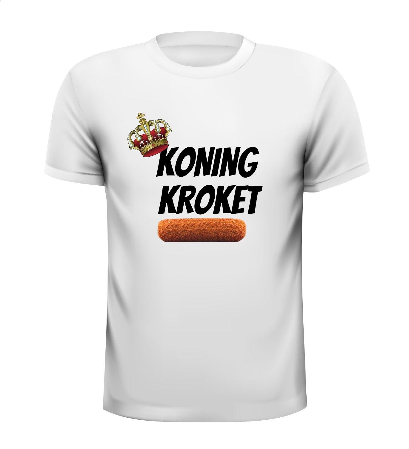 Koning kroket T-shirt snackbar patatzaak lekkernij fastfood