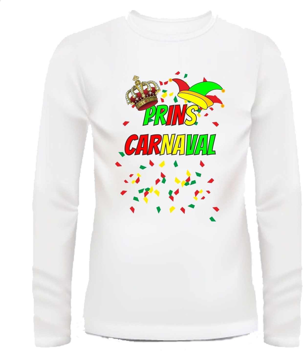 Prins carnaval T-shirt lange mouw alaaf feest