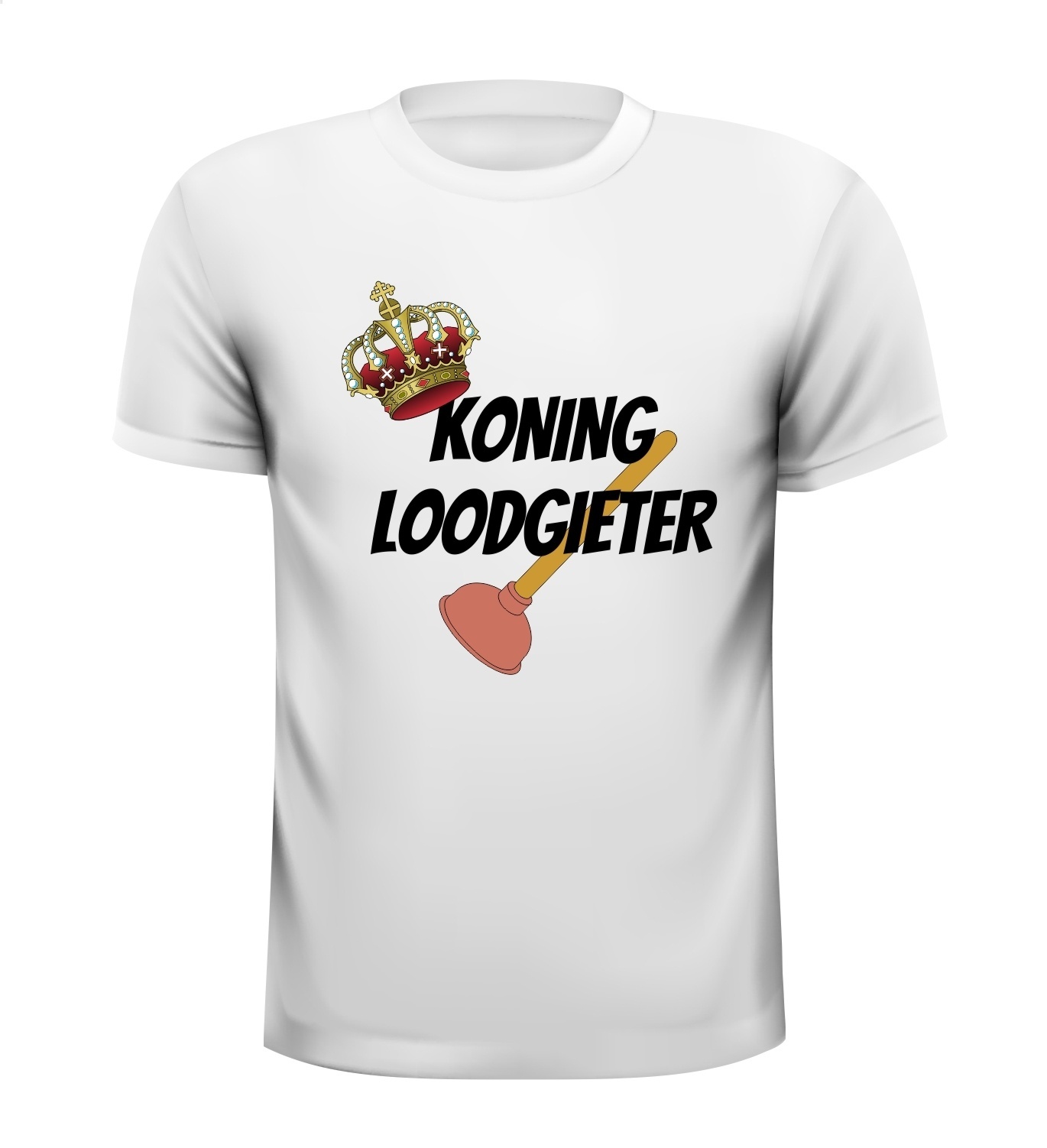 T-shirt Koning loodgieter plopper verstopt toilet grappig