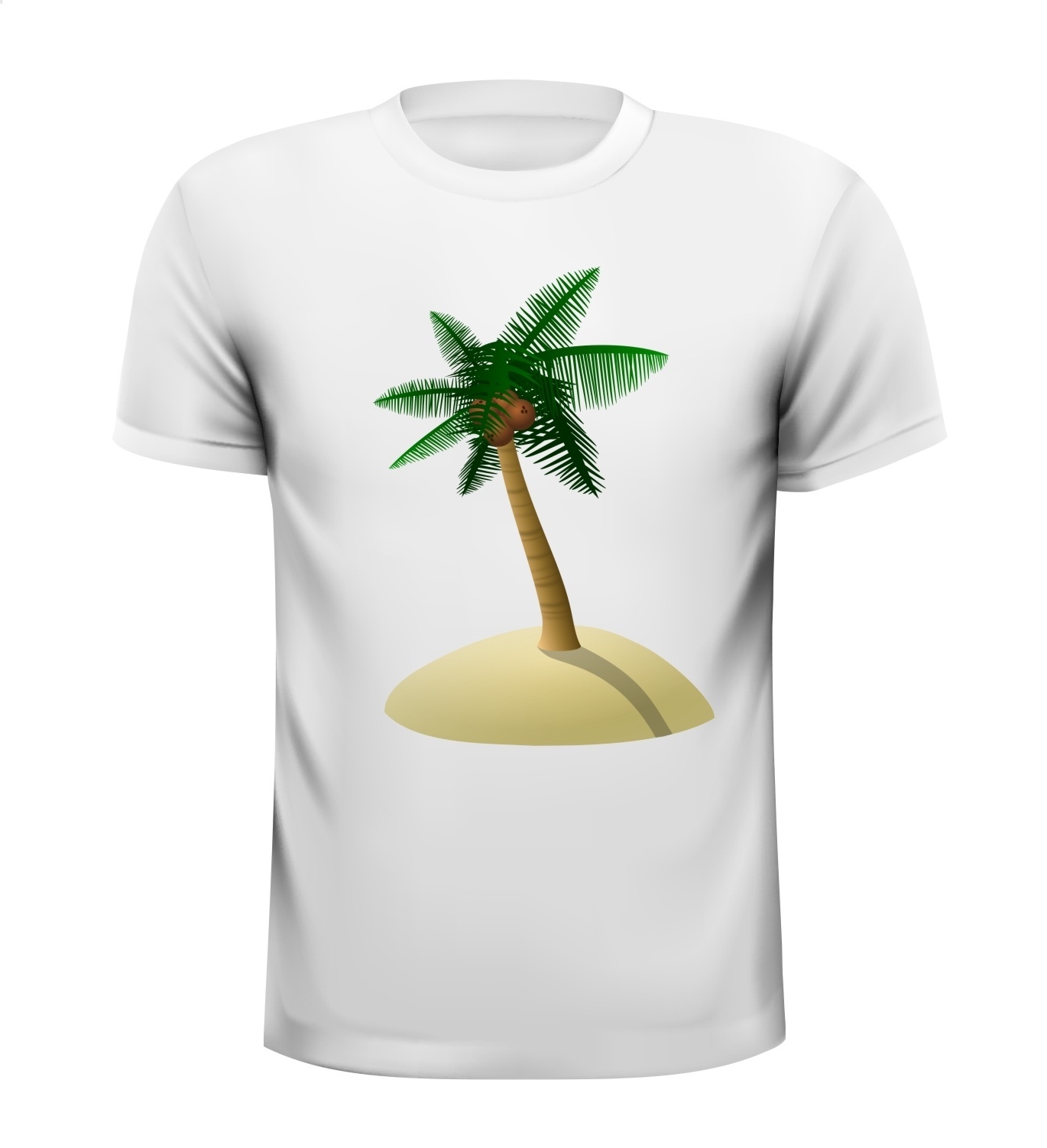 T-shirt onbewoond eiland paradijsje Kokospalm Palmboom Duin Boom Eiland Coco Zand exotisch paradijsje