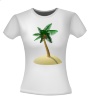 foto 2 T-shirt onbewoond eiland paradijsje Kokospalm Palmboom Duin Boom Eiland Coco Zand exotisch paradijsje