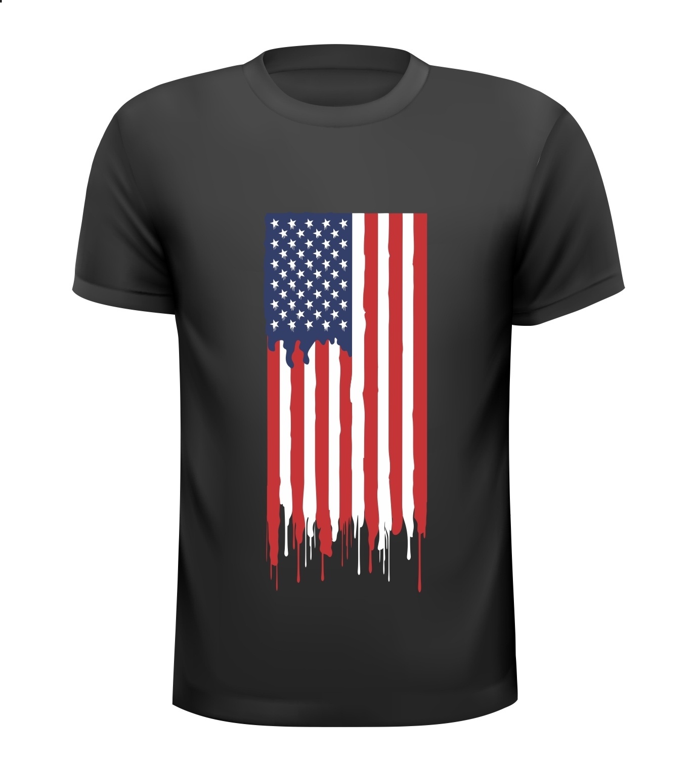 T-shirt Vlag van de Verenigde Staten USA America verf loopt uit