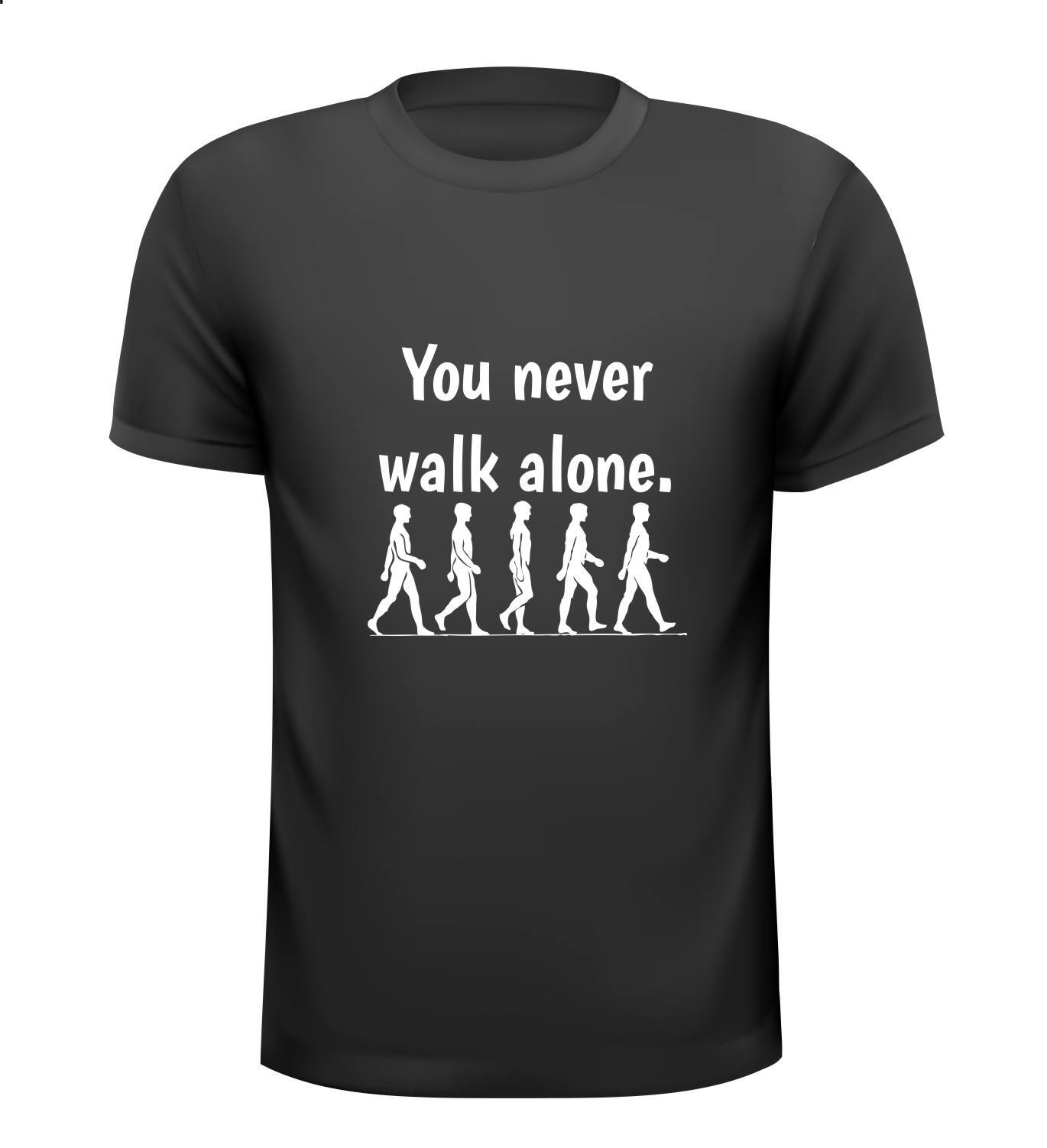 T-shirt you never walk alone Leuk voor een wandelvierdaagse of avondvierdaagse shirtje
